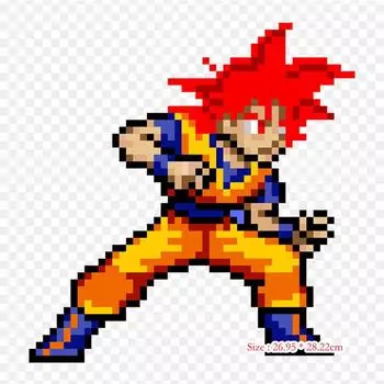 Нашивки для сумки для одежды, термонаклейки с утюгом на термонаклейках, пиксель арт, Dragon Ball, супер Гоку Гохан, моющиеся теплопередачи