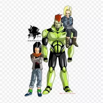 Нашивки для сумки для одежды, термонаклейки с утюгом на Android 16, 17, 18, Art Akira Toriyama, Android 16, моющиеся теплопередачи