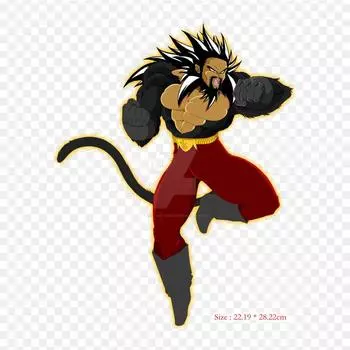 Нашивки для сумки для одежды, термонаклейки с утюгом на термонаклейке Ssj4, черный мех, Гоку Шенрон, узор, моющаяся теплопередача