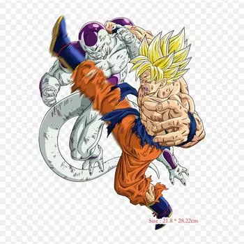 Нашивки для сумок с одеждой и термонаклейками Goku Vs Frieza Goku Frieza Pattern Washable Heat Transfer