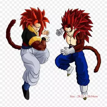 Нашивки для сумок с одеждой, термонаклейки для утюга Vegito Ssj4 против Gogeta Ssj4 Gogeta Vegerot Pattern, моющиеся, термоперенос