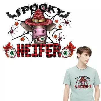 Нашивки для ткани, жуткий Хэллоуин, моющаяся одежда, аппликация, художественные ремесла, глажка, термоклейкая передача, аксессуары «сделай сам», нашивки для аксессуаров