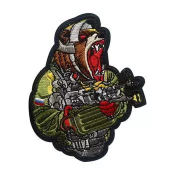 Нашивки для вышивания, аппликации, нашивка с медведем на застежке-липучке, размер 8x10см