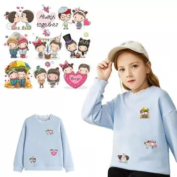 Нашивки «Друзья вместе», футболка с термопрессом, аппликация, наклейки на одежду «сделай сам», толстовки в полоску, аппликация