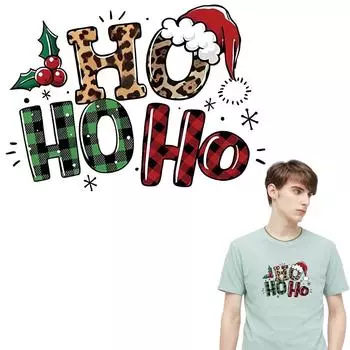 Нашивки HoHoHo для одежды, замечательные рождественские футболки, термопресс, аппликация, толстовки с капюшоном своими руками, наклейки для одежды, наклейки Parches Ropa