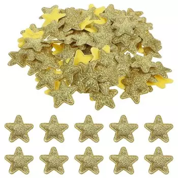 Нашивки ledmomo 100 шт. аппликация желтая звезда вышивка пентаграмма рождественское украшение нашивка звезда сверкающая звезда пайетки для девочек мальчиков мини нашивка