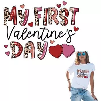 Нашивки на День святого Валентина для одежды, мужские и женские нашивки, теплопередача, моющиеся, новый дизайн, футболка, джинсы, наклейки, значки 23x18cm