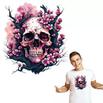 Нашивки на одежду, нашивки, черепа в стиле хип-хоп, термоперенос, новые самодельные моющиеся аксессуары для одежды, нашивки, напечатанные утюгом на футболках, джинсах