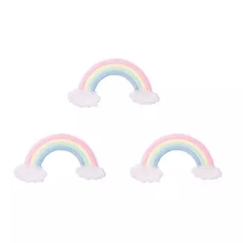 Нашивки с аппликацией «Маленькая милая радуга, сияющая» для девочек, детей, вышивка, детский сад, (Большая ночь, набор из 3 предметов)