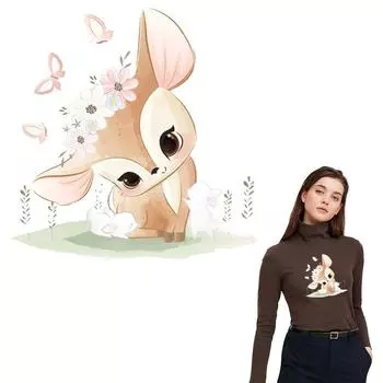 Нашивки с аппликацией в виде цветка, мультяшного животного, термопресс, аппликация в полоску, аксессуар «сделай сам», наклейка, модные джинсовые нашивки для одежды 7x7cm