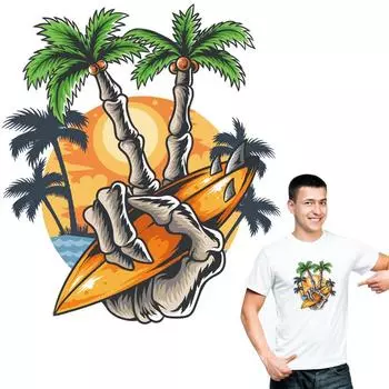 Нашивки с черепом и пальцем, термопереводные, новый дизайн, футболка «сделай сам», платья, нашивки для одежды