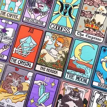 Нашивки с картами Таро, нашивки с нашивками на одежду, нашивки с вышитыми животными в стиле хип-хоп на одежде, нашивки с черепами и бриллиантами на рюкзаки