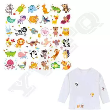 Нашивки с рисунком животных для детской одежды, моющиеся наклейки ручной работы «сделай сам», стиль принта для одежды