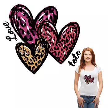 Нашивки с сердечками, наклейки на одежду для влюбленных, нашивки с новым дизайном, наклейки на футболку, джинсы, моющиеся нашивки из теплопередающей ткани 22x19.9cm