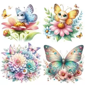 Нашивки с животными, бабочки, цветы, наклейки, аксессуары для одежды, новые, сделай сам, теплопередача, моющиеся аппликации на одежде, термопресс