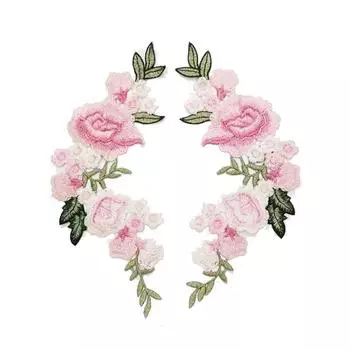 Нашивки своими руками Аксессуары для одежды Вышивка Цветочная 1 пара Швейная аппликация Мода Уникальная фиолетовый