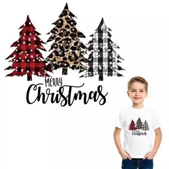 Нашивки в виде рождественских елок для одежды рюкзака Термоклеевые термопрессовые моющиеся толстовки с капюшоном Виниловые наклейки своими руками на одежду с утюгом