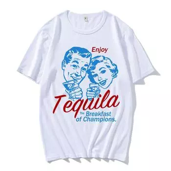 Наслаждайтесь текилой ретро-графические футболки для мужчин/женщин, милые забавные футболки с алкоголем, винтажные модные футболки, хлопковая одежда унисекс XS белый