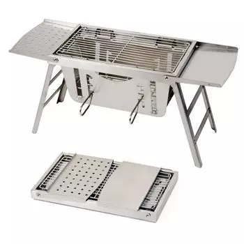 Наслаждайтесь уличной складной регулируемой складной удобной не нержавеющей мгновенной для барбекю барбекю барбекю костер подставка печь, складная, огневая мощь, гриль, хранение,