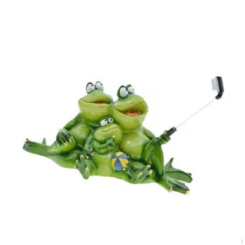 Наслаждайтесь жизнью, семейная статуэтка лягушки, украшение из смолы, центральное украшение стола, прекрасная скульптура животного
