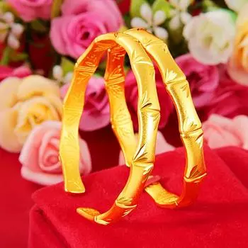 Наследование древнего метода, Бамбуковый браслет Шаджин, Новый и свежий бамбуковый браслет, Популярная прямая трансляция, Ювелирный браслет из искусственного золота Adjustable size