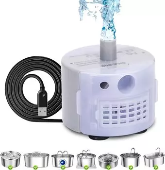 Насос для диспенсера воды для кошек PETPNR Насос для диспенсера воды для домашних животных Насос для диспенсера воды для кошек DC5V Низкое давление Сверхтихий синий