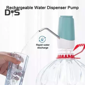 Насос для дозирования воды. Управление одним касанием. Герметичность. Универсальная совместимость. Простая установка. Электрическая зарядка через USB. Автоматический водяной насос. синий