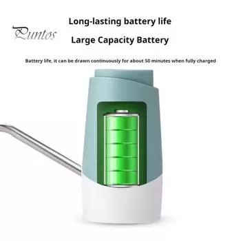 Насос для дозирования воды. Управление одним касанием. Герметичность. Универсальная совместимость. Простая установка. Электрическая зарядка через USB. Автоматический водяной насос. синий