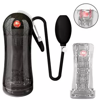 Насос для пениса Мужская мастурбационная чашка Мужская мастурбация Секс-игрушки для мужчин Стимулятор головки пениса Тренажер для пениса Настоящее влагалище 10 Частота Товары для взрослых Type A