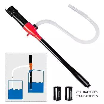 Насос для перекачки топлива с питанием от аккумулятора, автомобильный насос для перекачки бензина и масла с форсункой для регулировки расхода, жидкий бензин, топливный насос для перекачки бензина чёрный