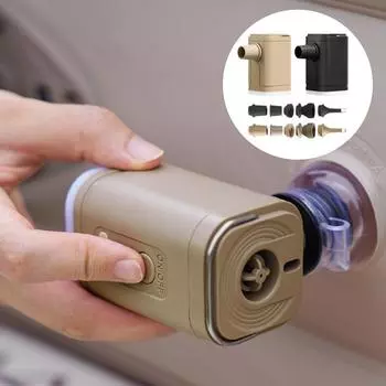 Насос для воздушного матраса Pool Camp Air Pump 1200mAh Большая емкость аккумулятора Электрические насосы Многофункциональные для кемпинга на открытом воздухе Воздушная кровать хаки