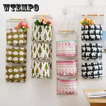 Настенная 3-карманная сумка для хранения Большая общая мобильная телефон Висячая камера хранения Органайзер Спальня Мусор Сумка для хранения закусок Сумка для хранения