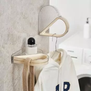 Настенная балконная вешалка для хранения одежды самоклеящаяся сушилка для одежды кухня чёрный