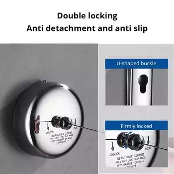 Настенная бельевая веревка ветрозащитная 2,8 м регулируемая прочность нейлоновая прочная нескользящая сушилка веревка для белья perforate