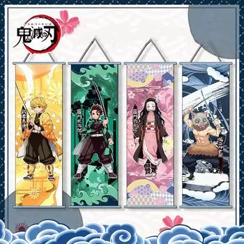 Настенная диаграмма «Убийца демонов», аниме Камадо Танджиро Незуко, холст, постер, современное украшение для дома, подвеска в гостиную, подарок