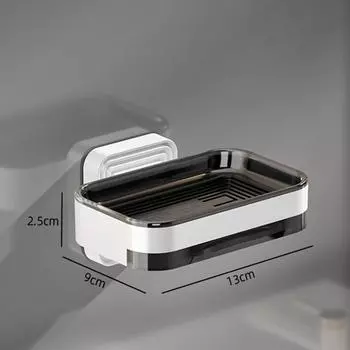 Настенная двухслойная мыльница, полка для мыла в ванной, бездырокол, ящик для мыла, держатель для слива, ящик для хранения губок