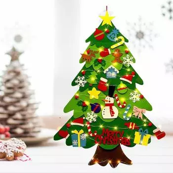 Настенная фетровая рождественская елка с украшениями настенная самодельная рождественская елка съемная рождественская дверь настенный декор