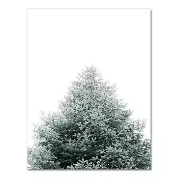 Настенная картина маслом, зимний пейзаж, сосновый лес, снежный лось, скандинавский плакат и гравюра 21cm30cm NoFrame