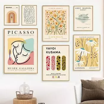 Настенная картина на холсте Лондонский цветочный рынок Пикассо винтажный абстрактный декор для гостиной постеры и принты настенные панно для салона A4 21X30cm No Framed