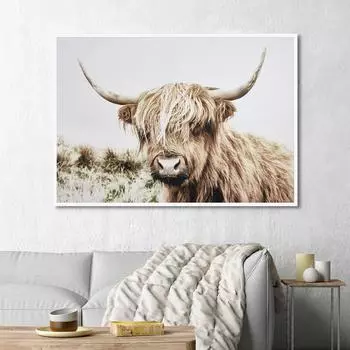 Настенная картина на холсте, пшеница, растение, скандинавская горная корова, корова, альпака, постеры и принты, пейзажные настенные панно для декора гостиной 21*30cm