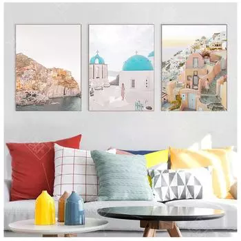 Настенная картина, скандинавская Греция, красивый постер с видом на море, скандинавский постер 21cm30cm NoFrame