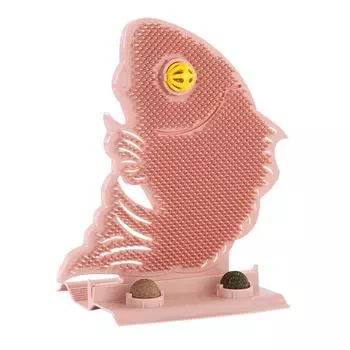 Настенная когтеточка для кошек, съемная, безопасная для кожи, в форме рыбки, угловая, массажер для кошачьей мордочки с розовый