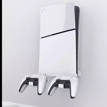 Настенная консольная подставка для держателя серии PS5 Slim с 2 креплениями контроллера, комплект цельнометаллической подставки, простая установка