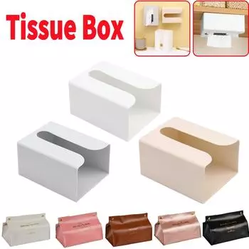 Настенная коробка для салфеток Держатели для салфеток Самоклеящийся чехол для бумажных полотенец Съемная коробка для бумаги без отверстий Водонепроницаемая, экономящая место
