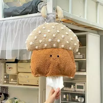 Настенная коробка для салфеток, подвесной мешок для салфеток, гостиная, обеденный стол, бумажный ящик, домашний милый гриб, креативный диспенсер для салфеток красный