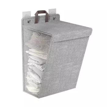Настенная корзина для белья, складная корзина для грязного белья, экономящая место, складная корзина для белья Grey Medium Size