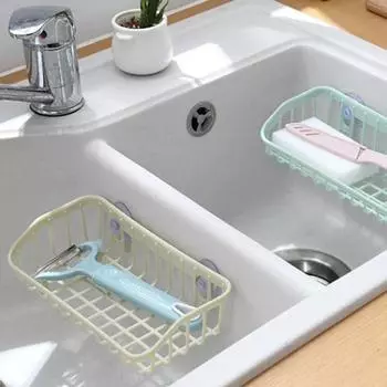 Настенная корзина для слива раковины, кухонная стойка для хранения с присоской, полка для ванной комнаты, органайзер для домашнего декора, кухонные гаджеты розовый