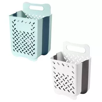 Настенная корзина-органайзер, портативная корзина для белья для ванной комнаты, корзина-органайзер для грязных вещей, Space Savi синий