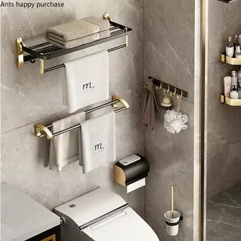Настенная металлическая вешалка для полотенец Полка для ванной Декоративный крючок Вращающаяся вешалка для полотенец Держатель для рулонов бумаги Держатель для полотенец Держатель для полотенец
