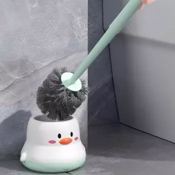 Настенная мультяшная щетка для унитаза с цыпленком, набор мультяшных щеток для чистки унитаза зелёный